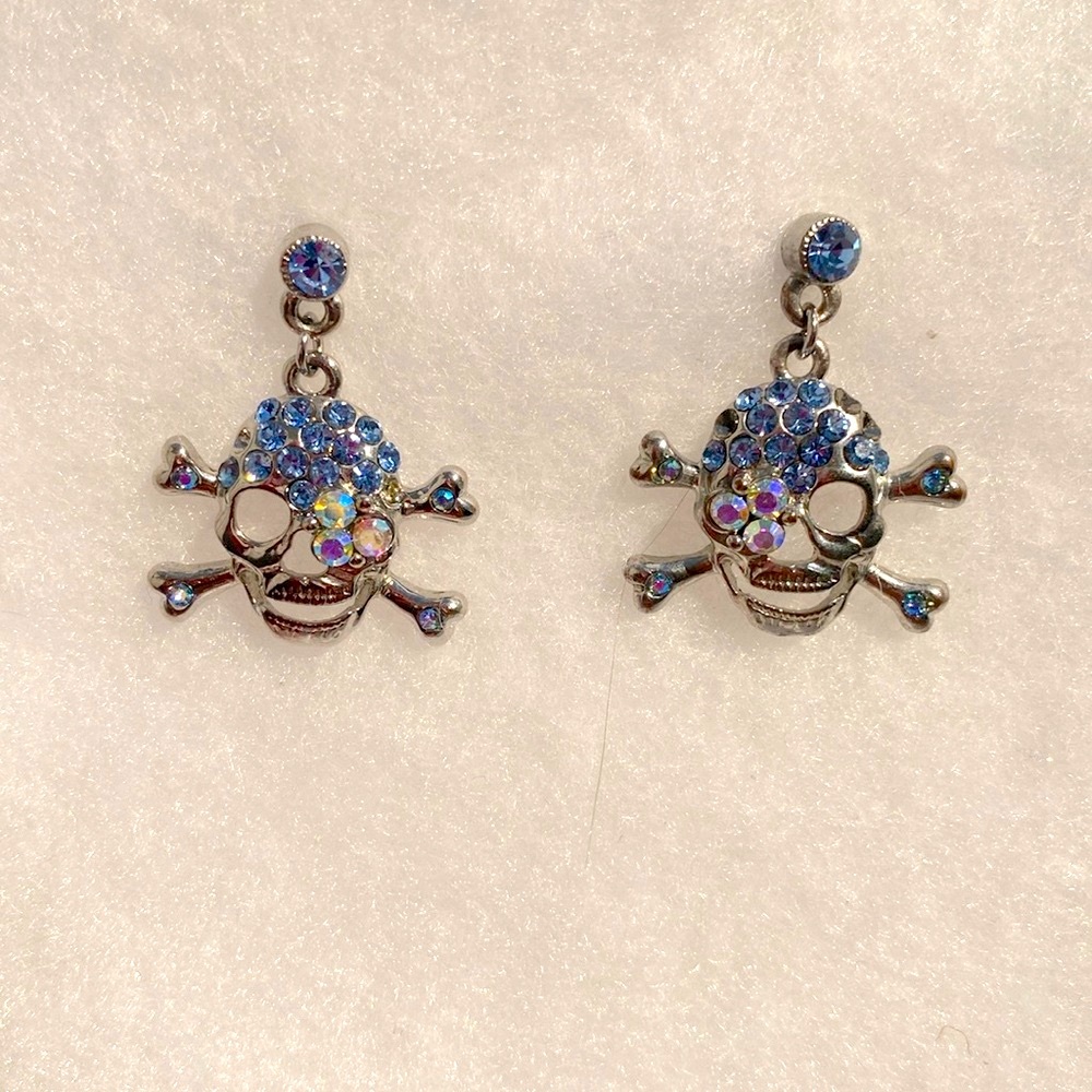 Pirate earrings with AB light blue crystals